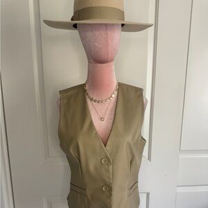 Tan Button-Up Vest